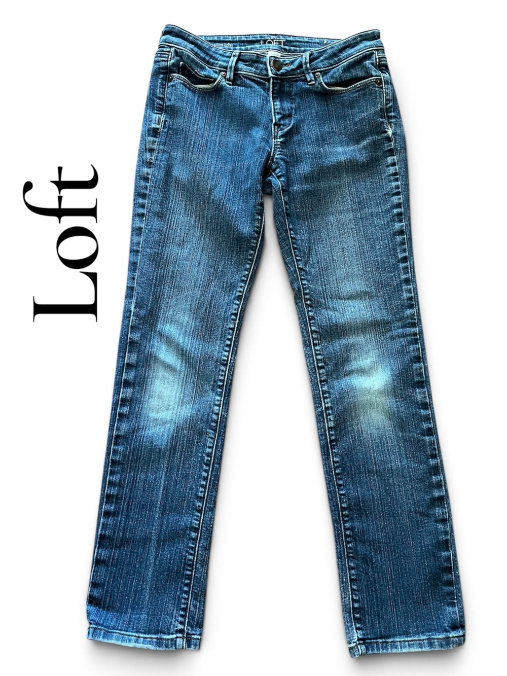 LOFT Medium Wash Straight-Leg Jeans